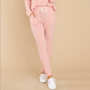Z Supply Pale Pink Ribbed Joggers